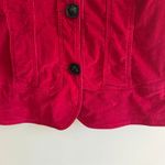 Y2K Western Red Corduroy Jacket 1X Button Front Plus Size Stretch Holiday Bold Photo 5