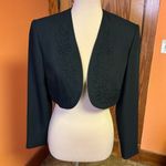 Vintage 80s Liz Claiborne embroidered cropped jacket Black Size 6 Photo 6