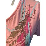 Wrangler  Blues Scoop Neck 100% Cotton Short Sleeve Pink Top Size Medium Photo 4