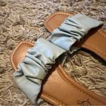 Sole Mates  Ruffle Sandal Slides Size 6 Blue Photo 1