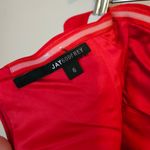 JAYGODFREY Strapless Red Hot Peplum Dress Birch Cascade Mini Womens 6 Cocktail Photo 10