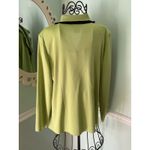 Misook EXCLUSIVELY  Button Front green Cardigan Jacket Size L Black Trim Photo 4