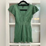 BCBGMAXAZRIA Vintage  Y2K Light Amazon Green Silk Babydoll Knit Blouse Size XS Photo 8