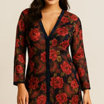 Victoria's Secret Victoria’s secret Gold label satin jacquard floral robe, buttondown, oversized S Photo 0