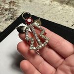 Lot Of 3 Prong Set Rhinestone Holiday Brooch Pins Christmas Tree & An Angel Photo 1