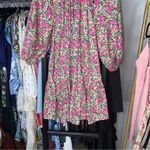 ZARA  Pink Floral Babydoll Puff Sleeve Pleated Mini Dress Photo 4