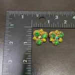 Vintage Peridot & Emerald Austrian Crystal Ornate Gold Photo 9