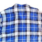 Equipment  Brett 100% silk blue white plaid tunic shirt dress size medium Photo 8