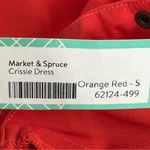 Market & Spruce NWT  S orange red coral dress spaghetti straps open back pockets Photo 8