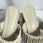 H&M  Ruched Cream Block Heel Mules Women’s US 8.5 EU 40 Square Toe Slip On Photo 6