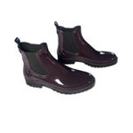 Vince  Risa Gum Chelsea Boot Rainboot Glossy Burgundy Slip on Women's Sz 10 Photo 8