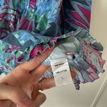 Love the Label L Blue and Pink Floral Ruffle Blouse Size L Photo 3