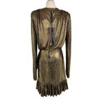Bronx And Banco Anais Mini Dress Metallic Gold Pleated Size 8 Photo 7