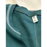 BP XXS Oversized Waffle Knit V neck Layering Casual Tee in Green Moss Photo 3