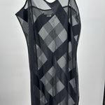 Black sheer silky asymmetrical M nightgown chemise sexy pajamas slinky vintage Size M Photo 6