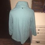 Soft Surroundings PS light blue /green cowl neck sweatshirt Photo 2