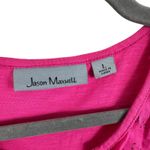 Jason Maxwell  Pink Cotton Blend Eyelet Split Neck Sleeveless Blouse Size L Photo 4