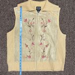 Studio Designers Original Leather Embroidered Vest Size L Tan Size L Photo 5