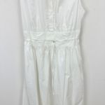 J.Crew  Fitted Waist Shirtdress Cotton Poplin Midi A Line Classic White US 10 NWT Photo 7