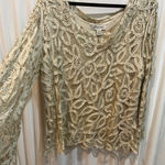 Soulmates Lace Top Women's 1X Long Sleeve Elegant Party Evening Blouse Photo 0
