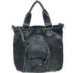 Renato Minelli Metallic Tote Bag Crossbody Bag Convertible Black Photo 0