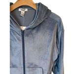 Refuge Hoodie Jacket Womens S Blue Velour Velvet Full Zip Rinestone QUEEN NEW Photo 2