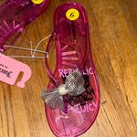 Juicy Couture Transparent Pink Sandals with Glittering Silver Bow Size 9 Jelly Photo 1