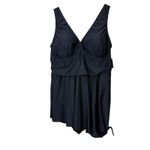 Torrid NWT  Black Wireless Short Asymmetrical Swim Dress With Brief‎ Size 2X Photo 4