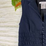 Vintage Y2K Navy Blue Textured Loop Button Vest Size 8 Photo 4