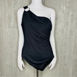 Michael Kors  Iconic Solids One Shoulder One Piece Swimsuit Black Sz 16 swimwear Photo 1