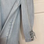 Ulla Johnson  Manon Long-Sleeve Denim Shift Dress Wrist Ties‎ Puff Sleeves Zips Photo 3
