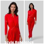 Saks 5th Avenue VTG Saks Fifth Avenue Orange Velour Long Sleeve Zip Front Collar Jumpsuit, sz. L Photo 2