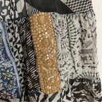 Broomstick Skirt Patchwork Midi Drawstring Elastic Waistband Hippie Boho Black Black Size undefined Photo 3