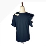 Maggie Marilyn Shirt Women XS Black Ruffle Cutout Endless Possibilities Tee Goth Photo 2