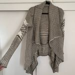Debut - -  Cardigan Sweater Tan White  Womens‎ Size S/M Cozy spring western boho Photo 2