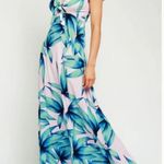 VICI ‎ maxi floral pink and blue flowy maxi dress tropical flutter sleeves size s Photo 0