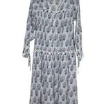 ZARA Women's White Tiered Floral Block Print Cottage Core Maxi Dress Size Small Photo 1