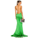 Retrofete Satin Crystal Margot Gown in Green XSmall New. Long Maxi Dress Size XS Photo 1