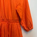 J.Crew  Palermo Mini Sundress Orange Linen Smocked Waist Coastal Resort Wear XS Photo 6