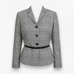 Jones New York 90s Houndstooth Belted Office Blazer Prince of Wales Size 8 NWT Photo 0