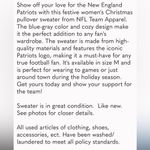 NFL V-Neck New England fair isle sweater Sweater Blue and Gray size small Photo 12