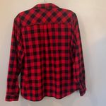 Port Authority  Red and Black Plaid Button Front Shirt Women’s XL Extra Large Photo 3