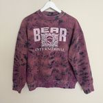 Vintage Bear International Sweatshirt Womens Size S Crewneck Tie Dye Purple Photo 1