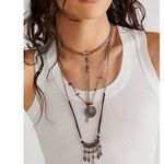Free People Can't Stand The Rain Layered Necklace NWT Bohemian Charm Suede Chain Photo 10