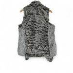Democracy Vest Womens M Gray Black Faux Fur Open Front Cozy Boho Shaggy Layer Photo 1