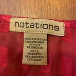 Notations  top women’s large red tie front ruffle bell 3/4 sleeves sheer Photo 6