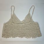 Rebellion Again Y2K Stud Details Chic Crochet Lace Crop Cream Top‎ Size S Photo 1