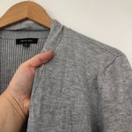 Verve Ami  Solid Gray Long Sleeve Open Front Rayon Classic Long Cardigan Sweater Photo 7