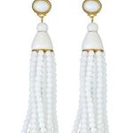 💕KENNETH JAY LANE💕 White Tassel Earrings ~ White NWT Photo 0