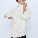 ZARA  White Ribbed Polo Neck Dress Size M Photo 0